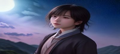 大学校园夜晚图书馆灯光下，一名男生对着手机屏幕发呆，蓝色屏幕光映照出若有所思的神情，呈现暗恋迷情的静默状态